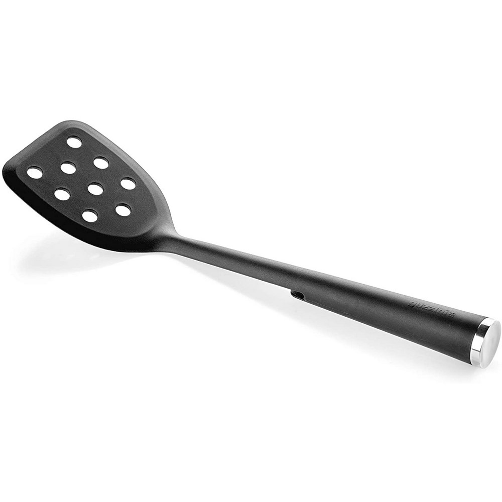 Guzzini Cooking Set Non-Stick Ladles with Base, 19 x h35 cm, Black and Chrome Guzzini